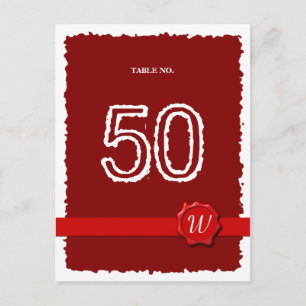 Cartão Postal Número da Tabela de Selagem de Cera