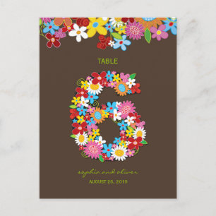 Cartão Postal Número da Tabela do Partido Casamento de Jardim da