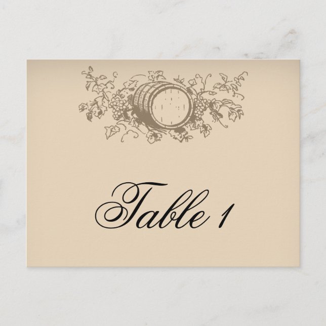 Cartão Postal Número da tabela Vintage Winery (Frente)