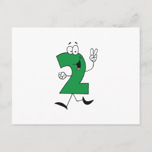 Cartão Postal Número de Camisetas e presentes de segundo anivers