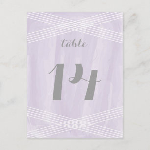 Cartão Postal Número de Mesa Deco Aquarela Roxa