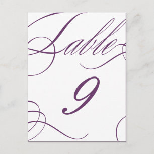 Cartão Postal Número de Tabela Bonito (Cor de Texto Personalizáv