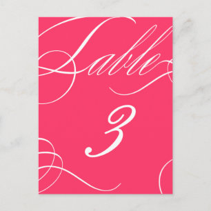 Cartão Postal Número de Tabela Bonito (Fundo Personalizável)