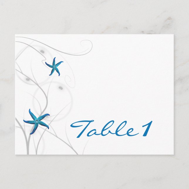 Cartão Postal Numero de Tabela de Coral Azul (Frente)