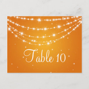 Cartão Postal Número de Tabela Elegante Corrente Espumante Laran