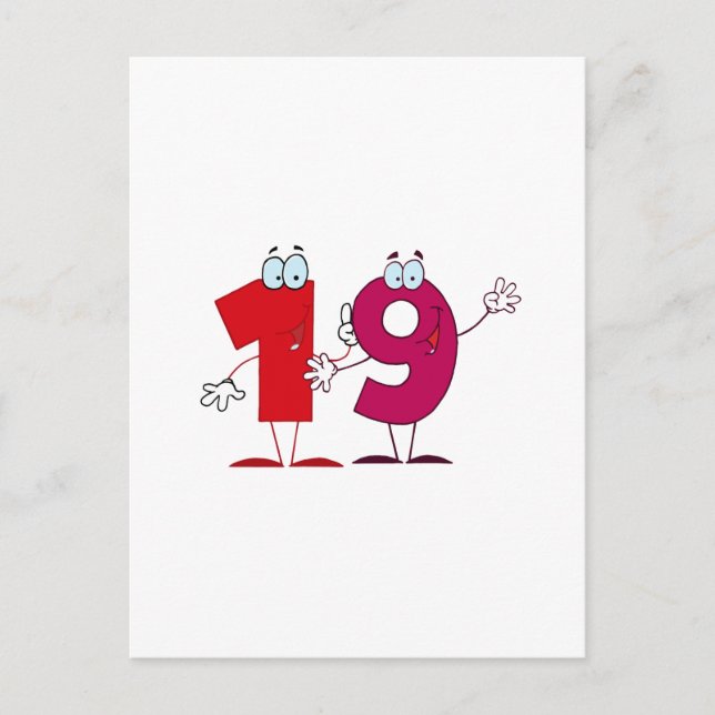 Cartão Postal Número Feliz 19 (Frente)