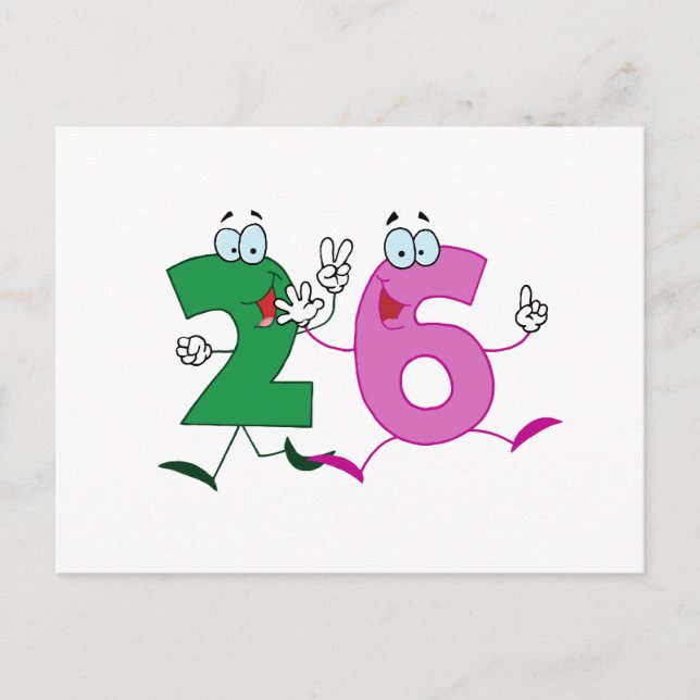 Cartão Postal Número Feliz 26 (Frente)