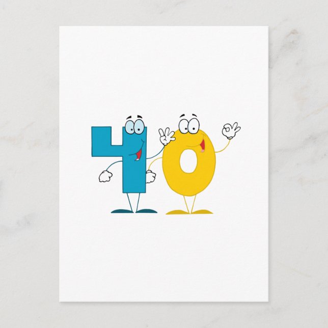 Cartão Postal Número Feliz 40 (Frente)