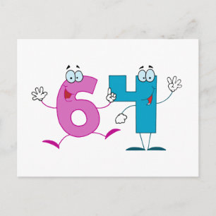Cartão Postal Número Feliz 64