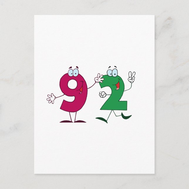 Cartão Postal Número Feliz 92 (Frente)