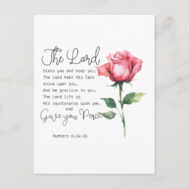 Cartão Postal Números 6:24-26 O Senhor Abençoa-te a Rosa