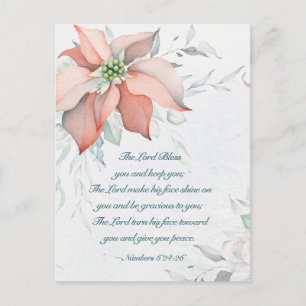 Cartão Postal Números 6:24-26 O Senhor Abençoa-Te Natal