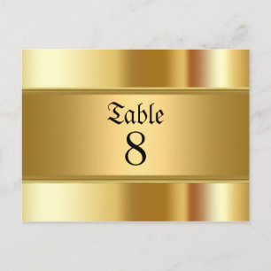 Cartão Postal Números da mesa de casamento Dourado