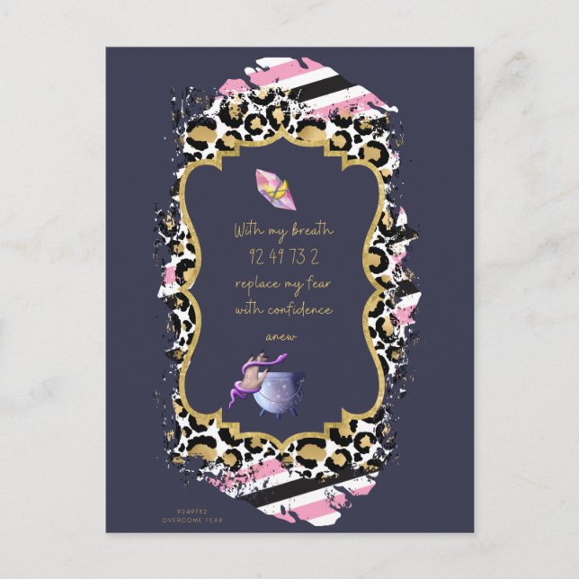 Cartão Postal Números de Grabovoi para Liberdade do Medo (Frente)