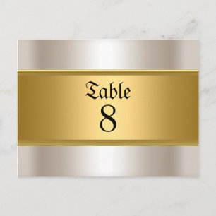 Cartão Postal Números de mesa de casamento dourado sépia