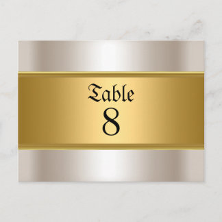 Cartão Postal Números de mesa de casamento dourado sépia