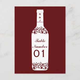 Cartão Postal Números de Mesa de Casamento em Vinhedo