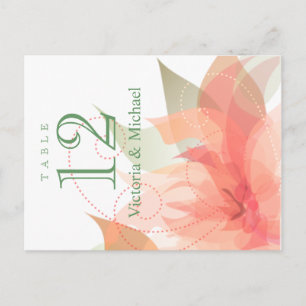 Cartão Postal Números de Tabela - Abstrato Floral - Gelo Laranja