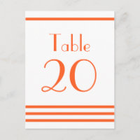 Números de Tabela de Listras Modernas (Laranja)