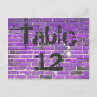 Cartão Postal Números de Tabela de Recepção de Grafite Roxo