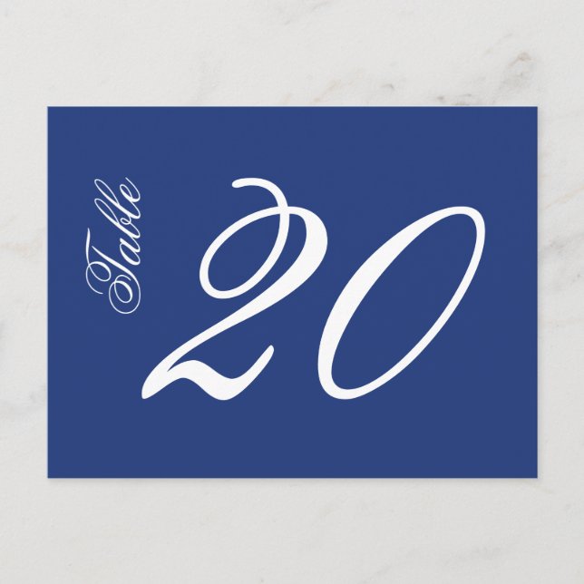 Cartão Postal Números de Tabela de Script Clássico (Branco / Mar (Frente)