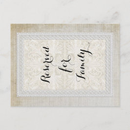 Cartão Postal Números de Tabela Rústica Lace w Vintage Linen