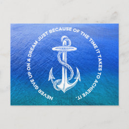 Cartão Postal Nunca Desista Da Anchor De Vintagem Do Dream Blue 