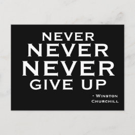 Cartão Postal Nunca Desistir Da Motivação Winston Churchill