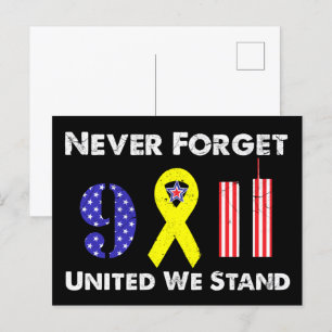 Cartão Postal Nunca Esqueça 9 11 Unidos Nós Estamos