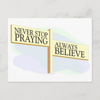 Cartão Postal Nunca pare de Praying