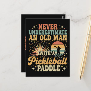 Cartão Postal Nunca Subestime Um Velho Com Um Pickleball