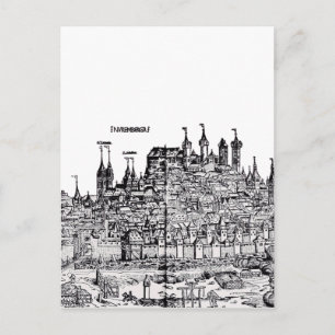 Cartão Postal Nuremberg Cidade medieval na Alemanha