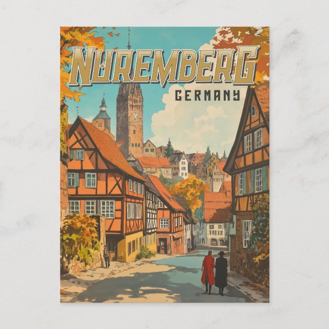 Cartão Postal Nuremberga Alemanha - Baviera clássica (Frente)