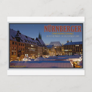 Cartão Postal Nürnberg Christkindlesmarkt à noite