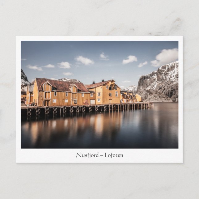 Cartão Postal Nusfjord Lofoten Noruega (Frente)