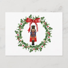 Cartão Postal Nutcracker Red Arco Wreath Natal Único