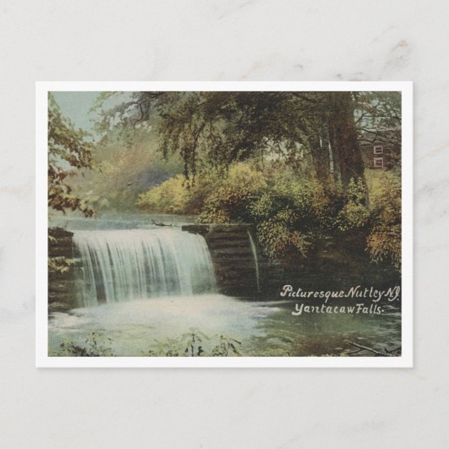 Cartão Postal Nutley NJ, Yantacaw Falls, 1908 Vintage (Frente)