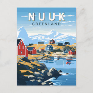 Cartão Postal Nuuk Groenlândia Viagem Art Vintage