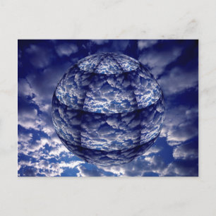 Cartão Postal Nuvem abstrata esfera 3D