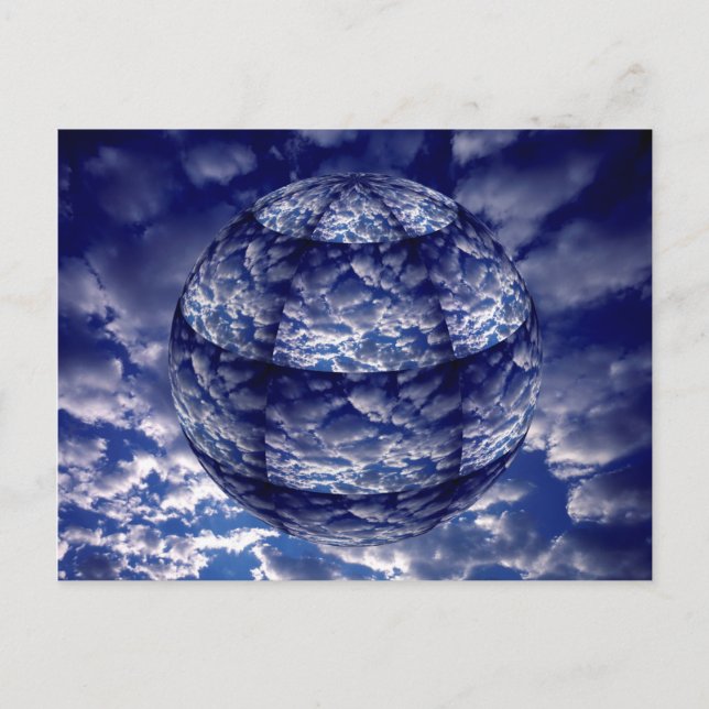 Cartão Postal Nuvem abstrata esfera 3D (Frente)