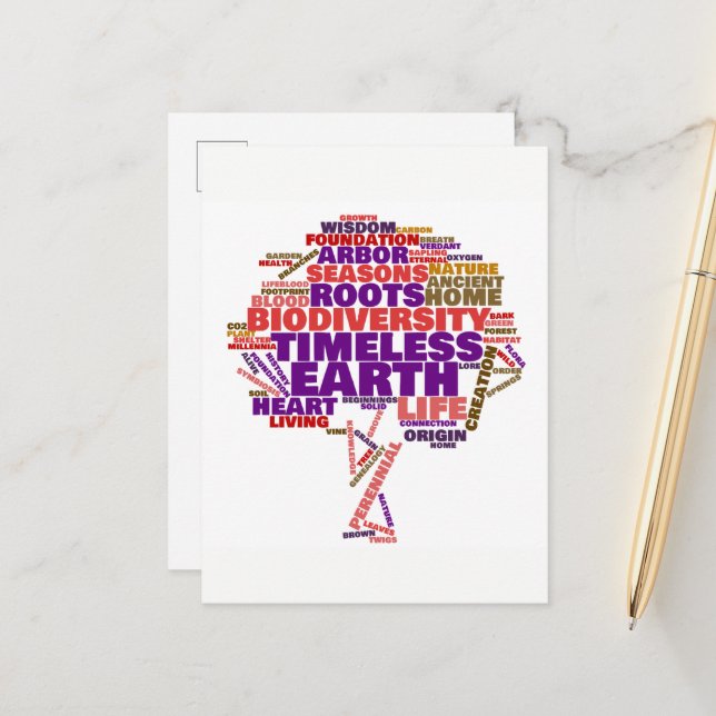 Cartão Postal Nuvem de Etiqueta de Vida Inspiracional (Frente/Verso In Situ)