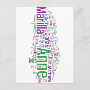 Cartão Postal Nuvem de Palavras de Anne de Green Gables