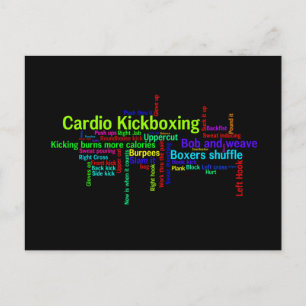 Cartão Postal Nuvem de Palavras do Kickboxing Cardio