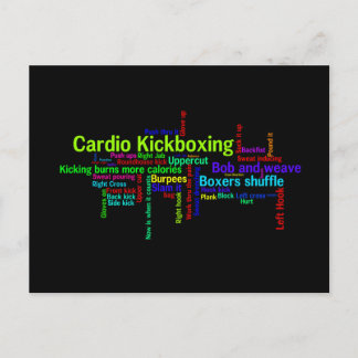 Cartão Postal Nuvem de Palavras do Kickboxing Cardio