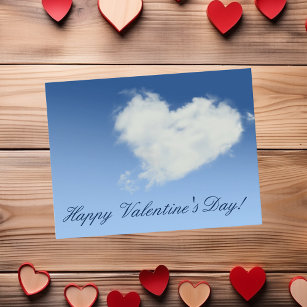 Cartão Postal Nuvem do Coração do feliz dia de os namorados