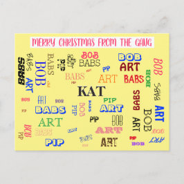 Cartão Postal Nuvem Personalizada do Nome da Família do Word