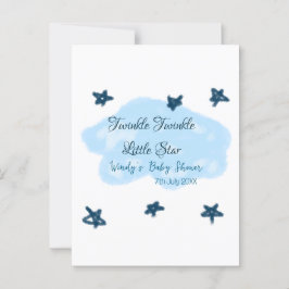 Cartão Postal Nuvens azuis brilham Brilho Brilho Estrela bebê mo