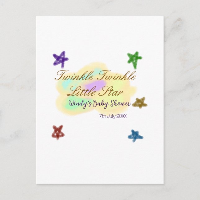 Cartão Postal Nuvens de arco-íris brilham Brilha Brilha Luar beb (Frente)