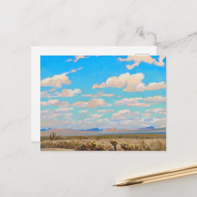 Cartão Postal Nuvens de uma tarde de verão por Maynard Dixon (Frente/Verso In Situ)