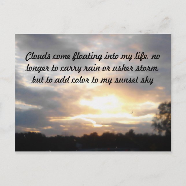 Cartão Postal Nuvens e Sol (Frente)